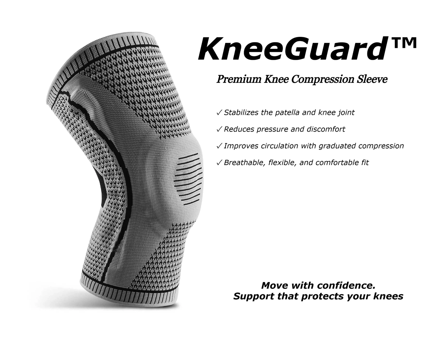 KneeGuard™ Adjustable Knee Support Strap for Sports & Daily Use